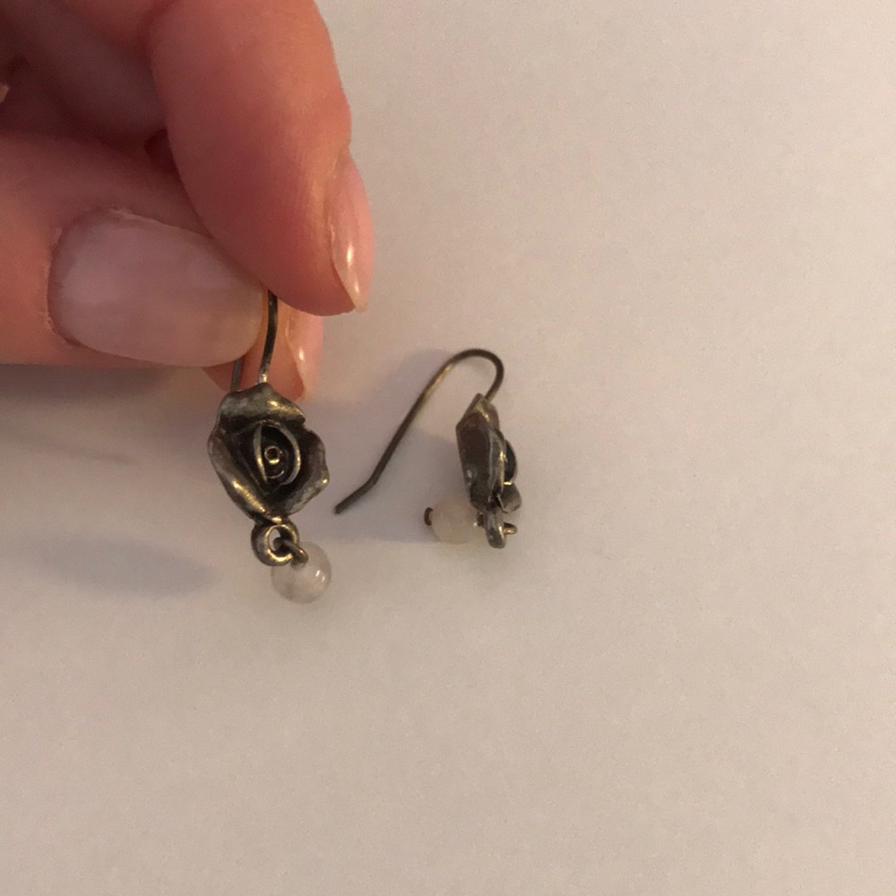 Vintage rose bud earrings